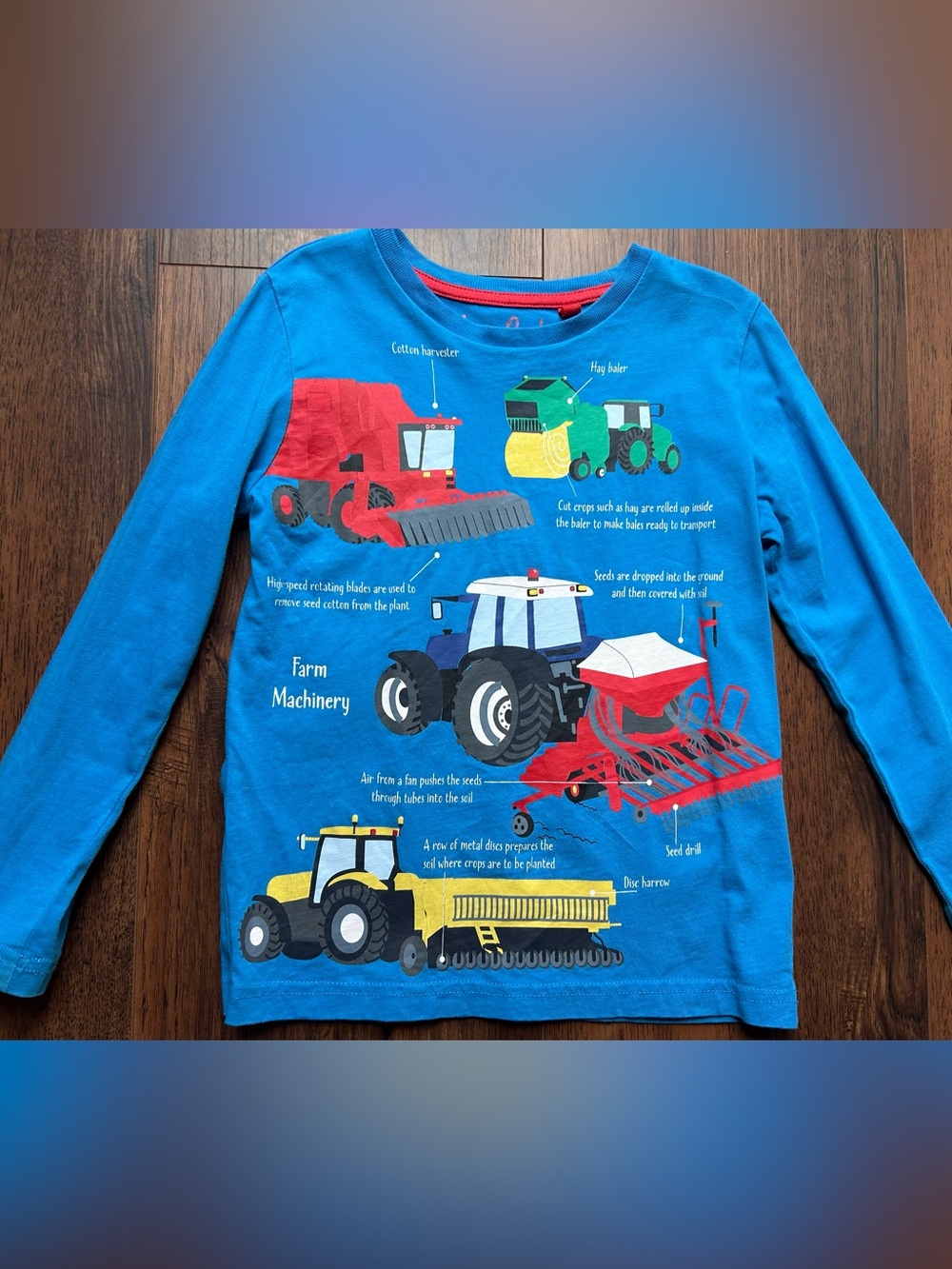 NWOT Mini Boden tractor farm equipment long sleeved tee 5/6